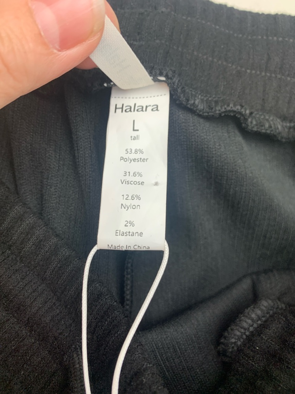 Halara size large new Black Wide-Leg Cargo Pants velour Ribbed casual relaxed - Picture 4 of 12